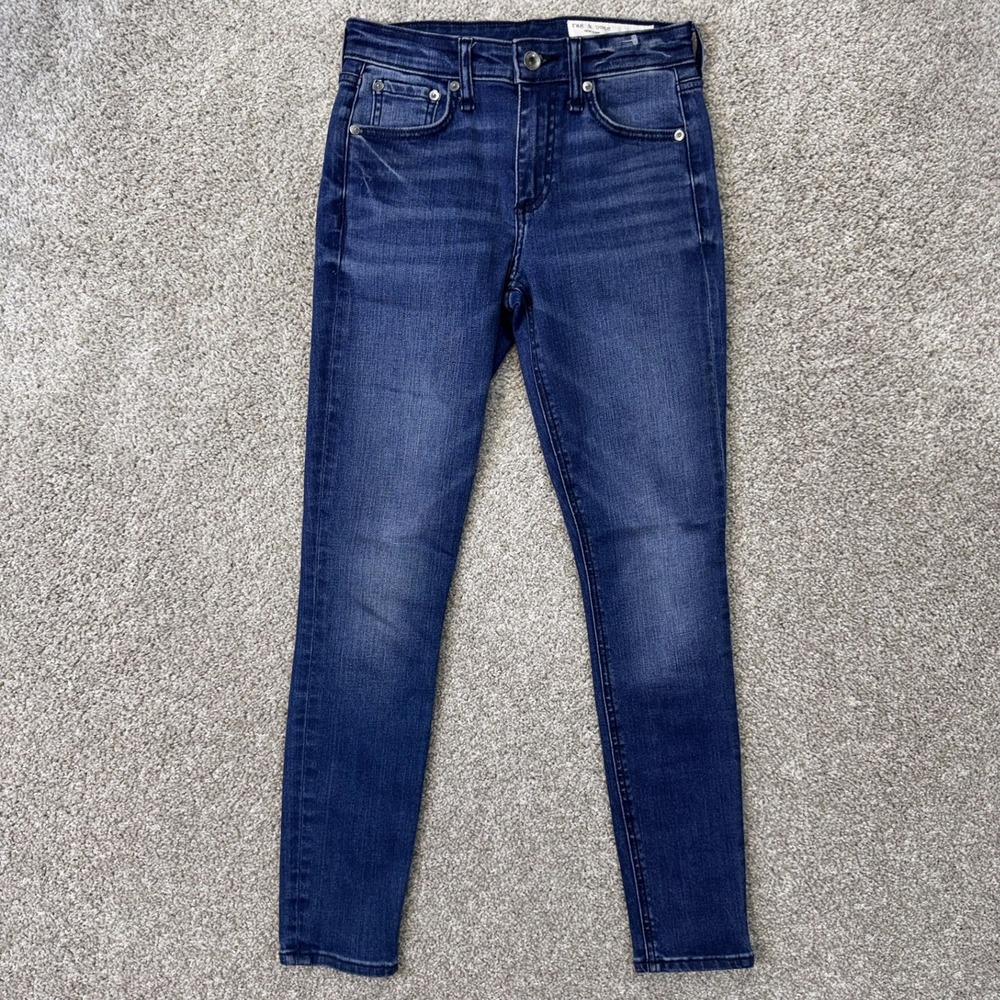 Rag & Bone Jeans Womens 24 Cate Mid-Rise Skinny Topaz Blue Stretch Denim EUC